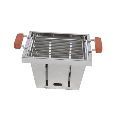 Imagem de Generic Churrasqueira dobrável a carvão, grelha de metal resistente para acampamento, rede para grelhar, suporte para churrasco para suprimentos domésticos, Prata