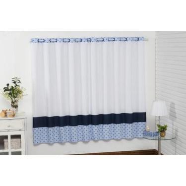 Imagem de Cortina 2,00 X 1,70M Poliéster Decorativa Quarto De Bebe - Lika Baby