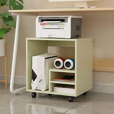 Imagem de Suporte de impressão para escritório impressora a laser multifunções copiadora scanner prateleira rack de armazenamento multifuncional sob a mesa suporte de rolamento de CPU com rodas giratórias de
