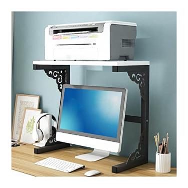 Imagem de Suporte de impressão em forma de moldura de aço, suporte para impressora, armazenamento, monitor de mesa, multifuncional, PC, organizador de mesa, suporte de monitor de camada dupla, mesa de