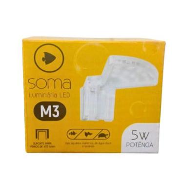 Imagem de Luminaria LED M3 Transparente 5w Branco Autovolt Aquários Beteiras Som
