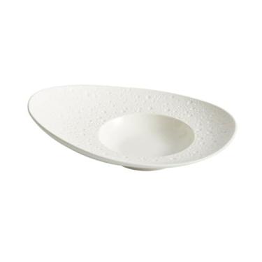 Imagem de Lata de lixo Prato de sopa requintado, chapéu personalizado, prato de jantar, cerâmica branca, restaurante, hotel, sentimento premium, utensílios de mesa especiais(10.5 inch)