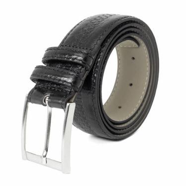 Imagem de Cinto Masculino Fasolo Social Couro Legítimo Confortável, Preto fivela
