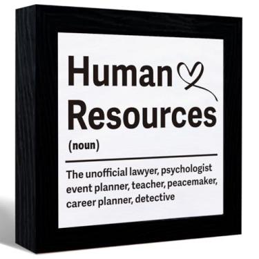 Imagem de Inspirational Quotes Human Resources Definition Sign Desk Decor, Motivational Canvas Frame Table Sign For Home Office Shelf Desk Decor, Presentes Para Colegas de Trabalho Homens Mulheres