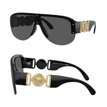 Imagem de VERSACE Óculos de sol VE4391 Medusa Biggie Shield com kit de óculos de luxo