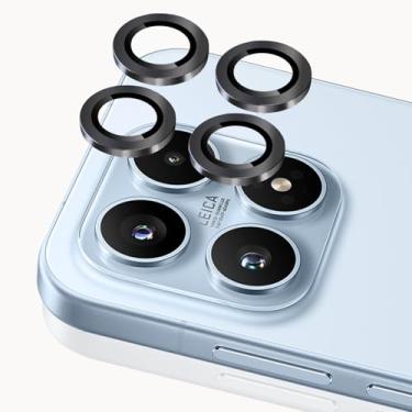 Imagem de Luchantle Pacote com 2 protetores de lente de câmera Xiaomi 17, protetor de tela de vidro temperado 9H, acessórios de decoração de anel de metal (preto)