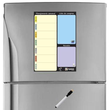 Imagem de Quadro Planejador Semanal Magnético 30x21cm Para Geladeira Planner Org