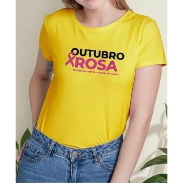 Imagem de Camiseta Camisa Adulto Masculina Feminina Algodão Outubro Rosa Prevenç