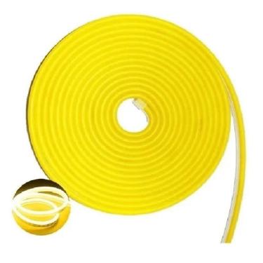 Imagem de Fita Led Mangueira Neon 5 Mts Iluminação Silicone Flexível Corte 2.5 Cm - Amarelo