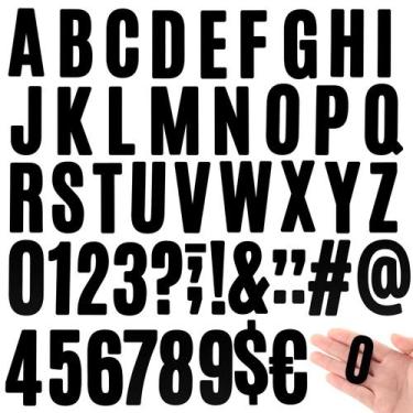 Imagem de Adesivo Qilery com letra e número de 5 cm, vinil autoadesivo preto