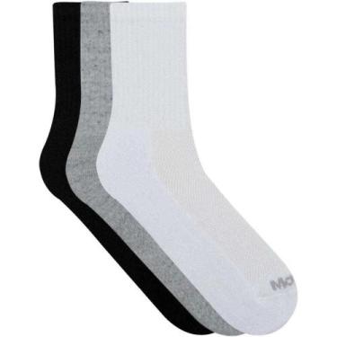 Imagem de Kit 3 Pares Meia Feminina 34-38 Cano Médio Algodão Casual 202.09 Mash,