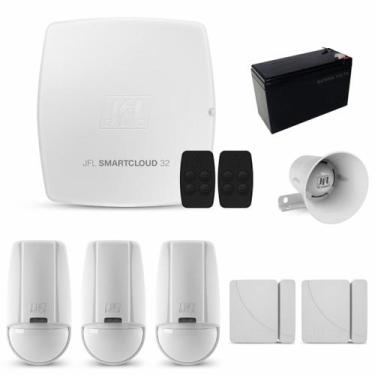 Imagem de Kit alarme jfl smartcloud 32 wifi 3 ir s fio 2 abertura - JFL ALARMES