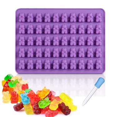 Imagem de Molde de ursinho de silicone para salgadinhos de frutas e gomas moldes com conta-gotas para chocolate doce