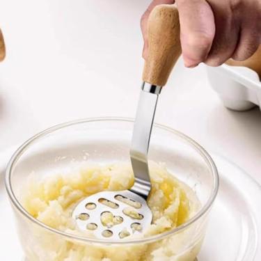 Imagem de 1 peça espremedor de batata de aço inoxidável fofo urso forma pata prensa de batata doméstica ferramenta de cozinha multifuncional, 13,5 * 5,5 * 5 cm