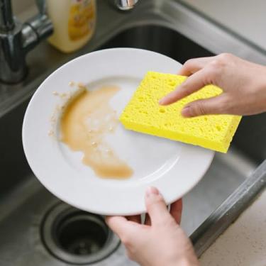 Imagem de Esponjas de cozinha esponja de limpeza comprimida macia para limpeza doméstica de superfícies (amarelo, 11 x 7 x 0,2)