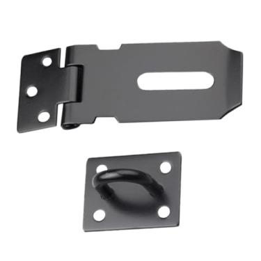 Imagem de SHINEOFI Conjunto de trava de ferrolho de porta de aço inoxidável resistente, fecho de segurança resistente ao clima para armários e portões, design resistente antifurto