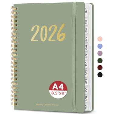 Imagem de Agenda 2026 – Agenda semanal e mensal, janeiro de 2026 a dezembro de 2026, livro de agenda 2025 encadernado em espiral, bolso interno, perfeito para escritório, casa, material escolar – A4 (21,6 cm x