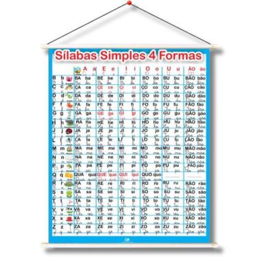 Imagem de Banner Silabas Simples 4 formas - Letra bastão e Cursiva - Educativo -