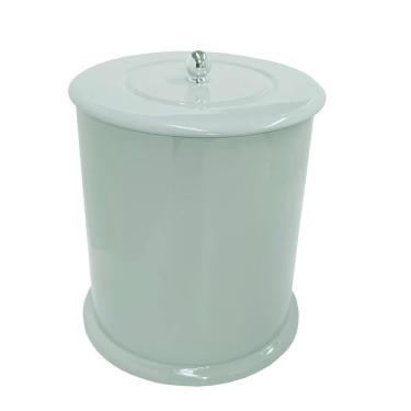 Imagem de Lixeira Banheiro Mdf Redonda 6 Litros Verde Água Verde Água