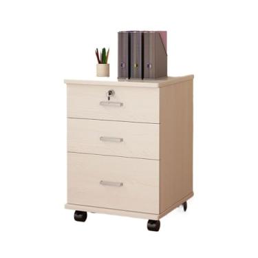 Imagem de Armário de Arquivos Armário baixo com gaveta de arquivo armazenamento escritório móvel travamento simples(Beige)