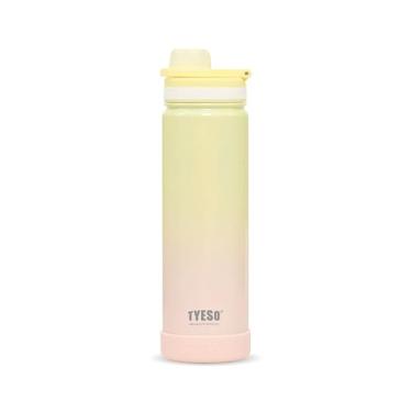 Imagem de TYESO - Copo Térmico 750ml Inox Garrafa com Cores Gradientes - Garrafa Térmica Adequada para Bebidas como Agua, Chá Gelado, Café e Granizados(Amarelo Rosa)