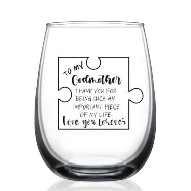 Imagem de Presentes para madrinha, Natal, Dia das Mães, presentes de aniversário de madrinhas, peça única de quebra-cabeça Godmother taça de vinho, uma peça tão importante da minha vida
