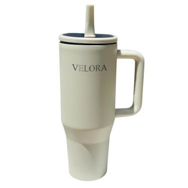 Imagem de VELORA ChillGuard Copo isolado de aço inoxidável de 1,18 l para bebidas quentes e frias (água, café, vitaminas, sucos etc.) (cinza lua)
