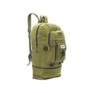 Imagem de Mochila de lona vintage 50L para caminhadas, viagens e acampamentos - 