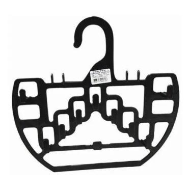 Imagem de Cabide Plástico Multiuso Pendura Tudo Preto - Santec