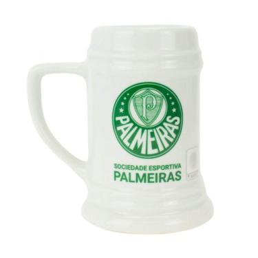 Imagem de Caneca Branca Porcelana 500ml Palmeiras  Estampa Oficial e Alta Qualid