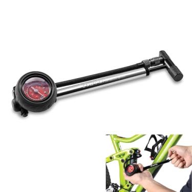Imagem de Bomba de choque Skwiki 400 PSI – Bomba de suspensão de bicicleta de alumínio CNC com medidor de pressão e sangramento de ar para garfo MTB e amortecedor traseiro