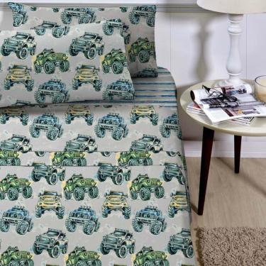 Imagem de Jogo de Lençol Planeta Mágico Solteiro 3 Peças Infantil Estampado - Corrida Race - 100% Poliéster