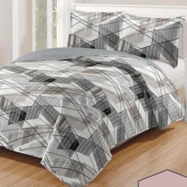 Imagem de Kit Cobre Leito Colcha Daily King 3 Peças Dupla Face Estampado - Modelo 64 - 100% Poliéster