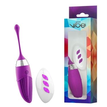 Imagem de Bullet Vibrador Recarregável Formato Língua Estimuladora com Controle e 12 Modos de Vibração