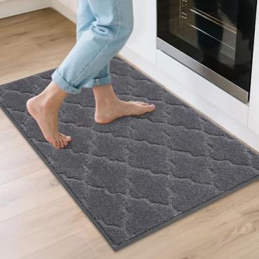 Imagem de COSY HOMEER Tapetes de cozinha 61 cm x 91 cm antiderrapantes laváveis tapetes de cozinha para piso absorvente tapete de cozinha tapetes macios para cozinha, tapete de pia, entrada, tapete de área