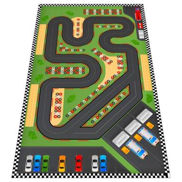 Imagem de Tapete Pista De Carrinhos 2 Infantil Ilustrado Criança Lona