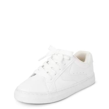 Imagem de The Children's Place Tênis de cano baixo uniforme para meninos e crianças pequenas, Branco, 21