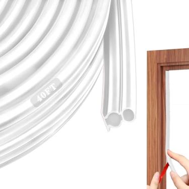 Imagem de WEZKYLCG Tira de vedação de porta para moldura de porta, vedação de porta de borracha para decapagem climática, tira de isolamento extragrossa autoadesiva, à prova de som, à prova de poeira