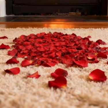 Imagem de 2000 peças de pétalas de rosa de seda preta vermelha escura decoração de flores artificiais de poliéster para casamento, noite romântica e decoração de eventos