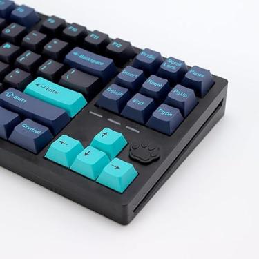 Imagem de YMKPVR Conjunto de teclas laranja KBDiy Hammerhead Dark PBT Double Shot, 174 teclas retrô personalizadas, 60% de perfil cereja para teclado mecânico 61/64/68/84/87/100/104/108