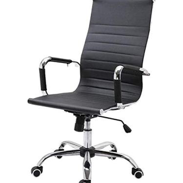 Imagem de Poltrona cadeira de computador cadeira de escritório em casa com encosto alto executivo computador altura ajustável cadeira de escritório cadeira de escritório cadeira (cor: preto)