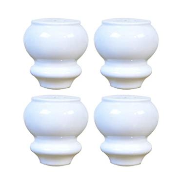 Imagem de ZJYWMM 4 peças de cabaça redonda de madeira pernas de mesa pernas de mesa pés de armário pernas de suporte para armários reclináveis mesa de centro otomana suporte de TV poltrona (8 cm/3,2 pol