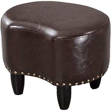 Imagem de SENNIAN Espreguiçadeira pequena para casa moderna, apoio para os pés para sala de estar com esponja de alta resiliência, macio e confortável, moldura de madeira maciça, suporte de carga forte