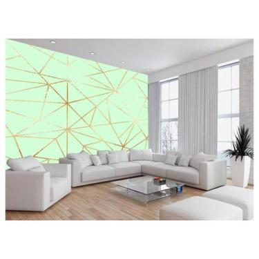 Imagem de Papel De Parede 3D Geométrico Verde Bebê Riscos 3,5M Gmt09 - Você Deco
