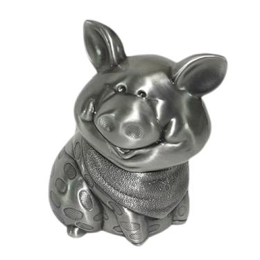 Imagem de ZABEES Cofrinho de porco de lata, cofrinho de metal para casa, cofrinho fofo para porco, presentes práticos para aniversário, Páscoa