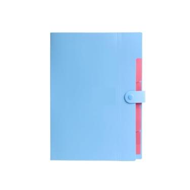 Imagem de WUHUQN Carteiras de plástico perfuradas pastas de arquivo sanfonadas clássicas de 5 páginas - Sacos de armazenamento de documentos A4 com material plástico e suporte de rolo de teste - Durável e