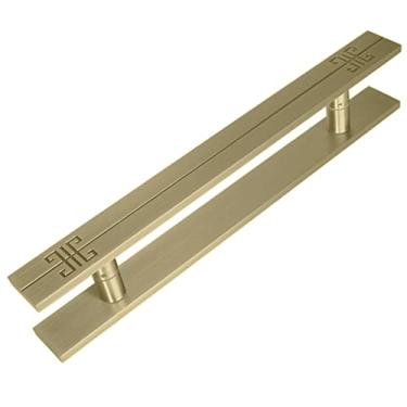 Imagem de Puxador de porta deslizante de celeiro moderno puxador de porta de celeiro, porta deslizante de vidro chuveiro hotel shopping center barra de puxadores de porta em forma de H, entrada exterior