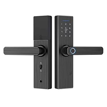 Imagem de Bloqueio de porta inteligente com impressão digital com código digital fechadura eletrônica de segurança doméstica