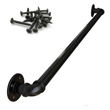 Imagem de Trilho de parede para corrimão de 0,3 m - 6 m - ferro escuro - fácil instalação para escadas internas externas varanda deck trilho de mão (tamanho: 1,5 m)