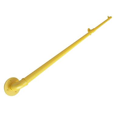Imagem de Corrimão de escada - kit completo, corrimão de tubo amarelo industrial de escada com suporte de parede, casa contra a parede, grades internas e externas para idosos (tamanho: 3,7 m)